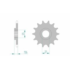 Pignon AFAM acier standard - 520 Pignon AFAM acier standard - 520