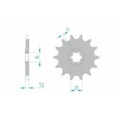 Pignon AFAM acier standard - 520