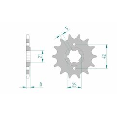 Pignon AFAM acier standard - 520 Pignon AFAM acier standard - 520