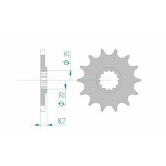 Pignon AFAM acier standard - 520