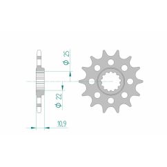 Pignon AFAM acier standard - 520