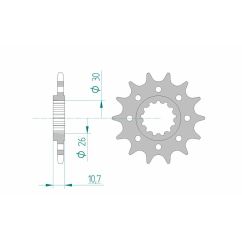 Pignon AFAM acier standard - 520