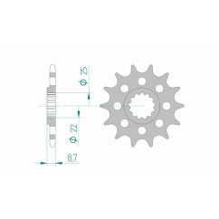 Pignon AFAM acier standard - 520