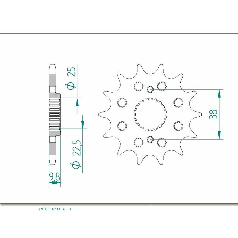 Pignon AFAM acier standard - 520