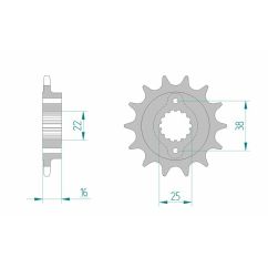 Pignon AFAM acier standard - 520