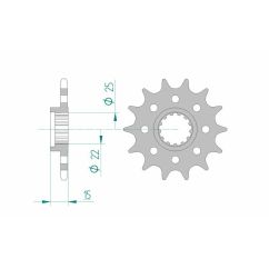 Pignon AFAM acier standard - 520