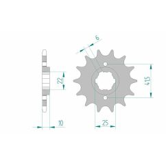 Pignon AFAM acier standard - 520