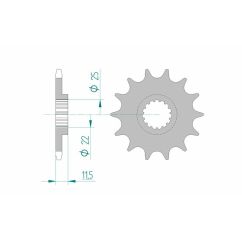 Pignon AFAM acier standard - 520