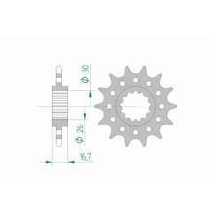 Pignon AFAM acier standard - 520