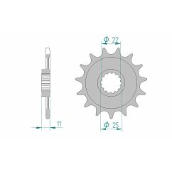 Pignon AFAM acier standard - 520