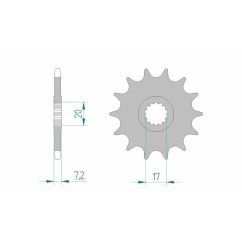 Pignon AFAM acier standard - 520
