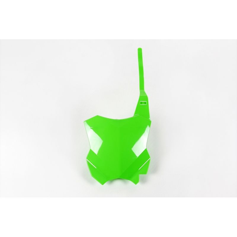 Plaque numéro frontale UFO vert fluo Kawasaki KX450F Plaque numéro frontale UFO vert fluo Kawasaki KX450F