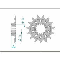 Pignon AFAM acier standard - 520