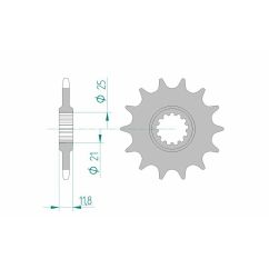 Pignon AFAM acier standard - 520 Pignon AFAM acier standard - 520