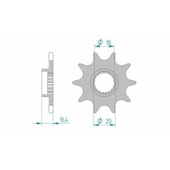 Pignon AFAM acier standard - 520 Pignon AFAM acier standard - 520