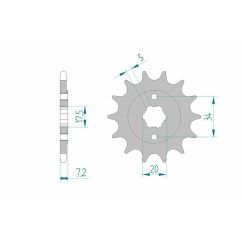 Pignon AFAM acier standard - 520 Pignon AFAM acier standard - 520