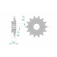 Pignon AFAM acier standard - 520