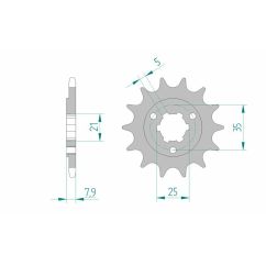 Pignon AFAM acier standard - 520