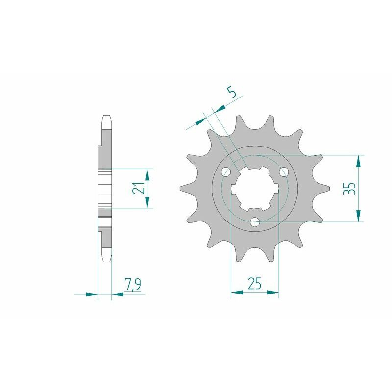 Pignon AFAM acier standard - 520