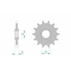 Pignon AFAM acier standard - 520