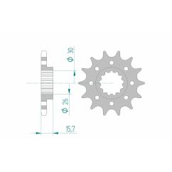 Pignon AFAM acier standard - 525
