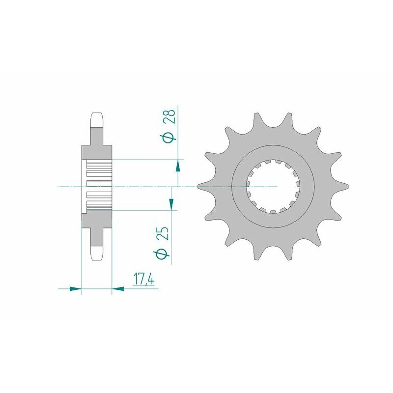 Pignon AFAM acier standard - 525