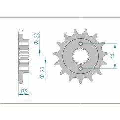 Pignon AFAM acier standard - 525