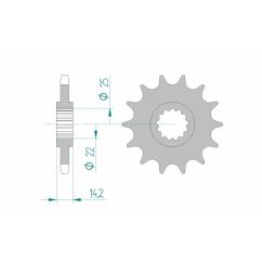 Pignon AFAM acier standard - 525