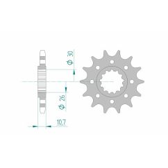 Pignon AFAM acier standard - 525