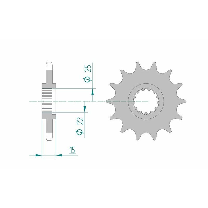 Pignon AFAM acier standard - 525