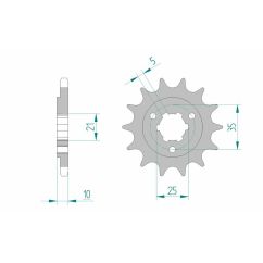 Pignon AFAM acier standard - 525