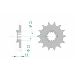Pignon AFAM acier standard - 525