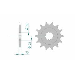 Pignon AFAM acier standard - 520