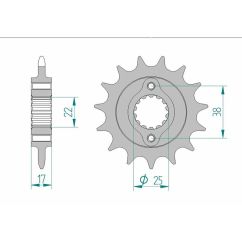 Pignon AFAM acier standard - 520