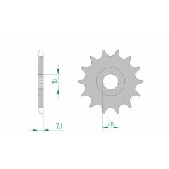 Pignon AFAM acier standard - 520