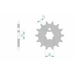 Pignon AFAM acier standard - 520