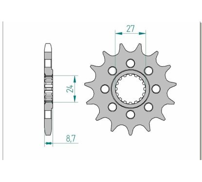 Pignon AFAM acier standard - 525