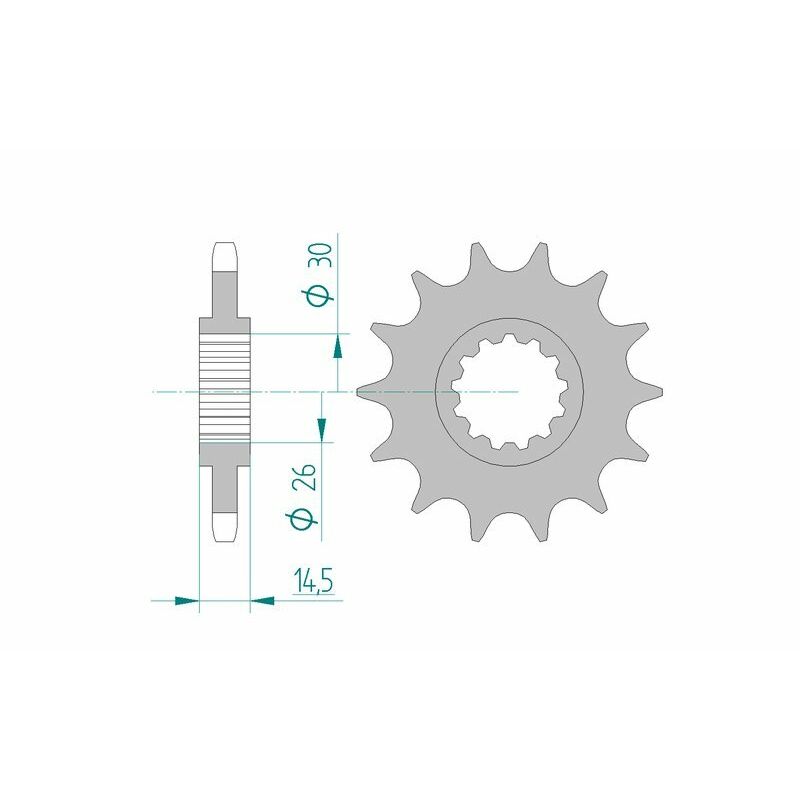 Pignon AFAM acier standard - 525