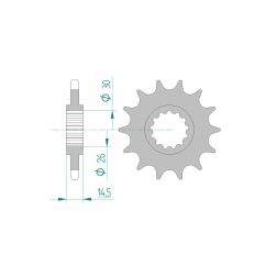 Pignon AFAM acier standard - 525