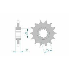 Pignon AFAM acier standard - 525