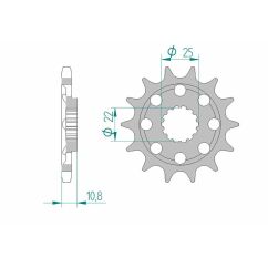 Pignon AFAM acier standard - 525