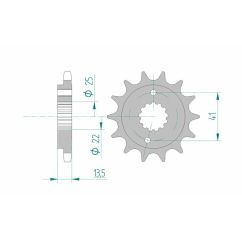 Pignon AFAM acier standard - 525