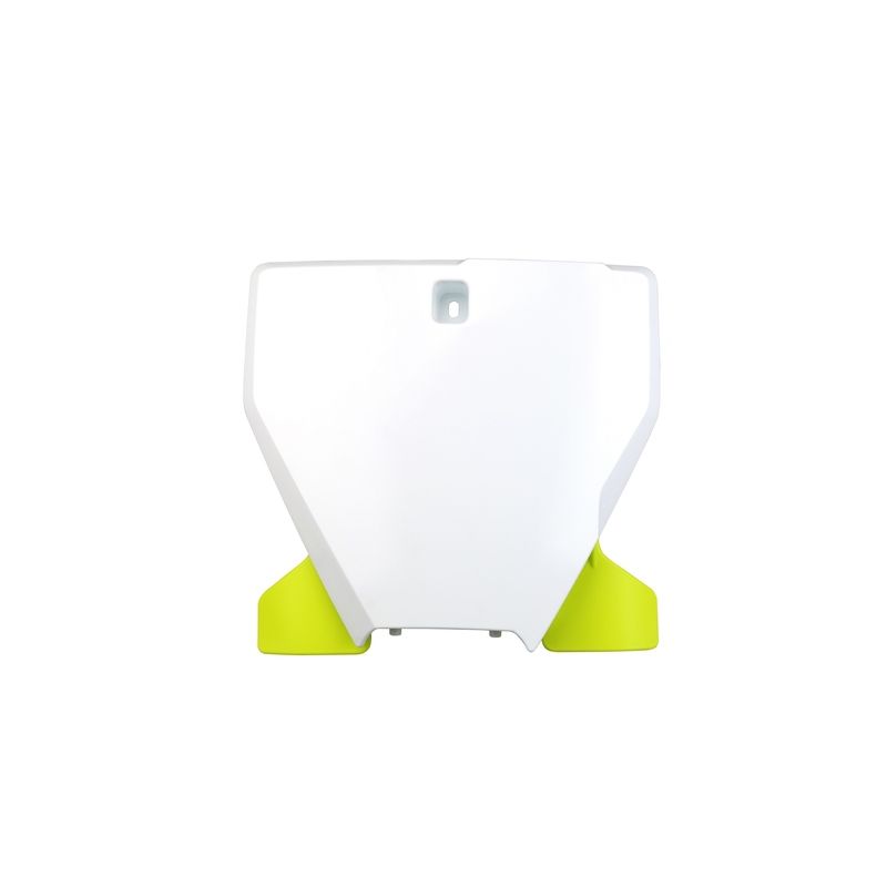 Plaque numéro frontale UFO blanc/jaune Husqvarna TC/FC Plaque numéro frontale UFO blanc/jaune Husqvarna TC/FC