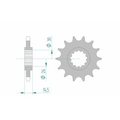 Pignon AFAM acier standard - 525