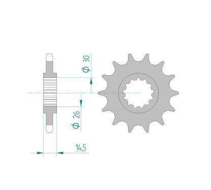 Pignon AFAM acier standard - 525