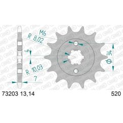 Pignon AFAM acier standard - 520