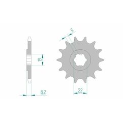 Pignon AFAM acier standard - 520