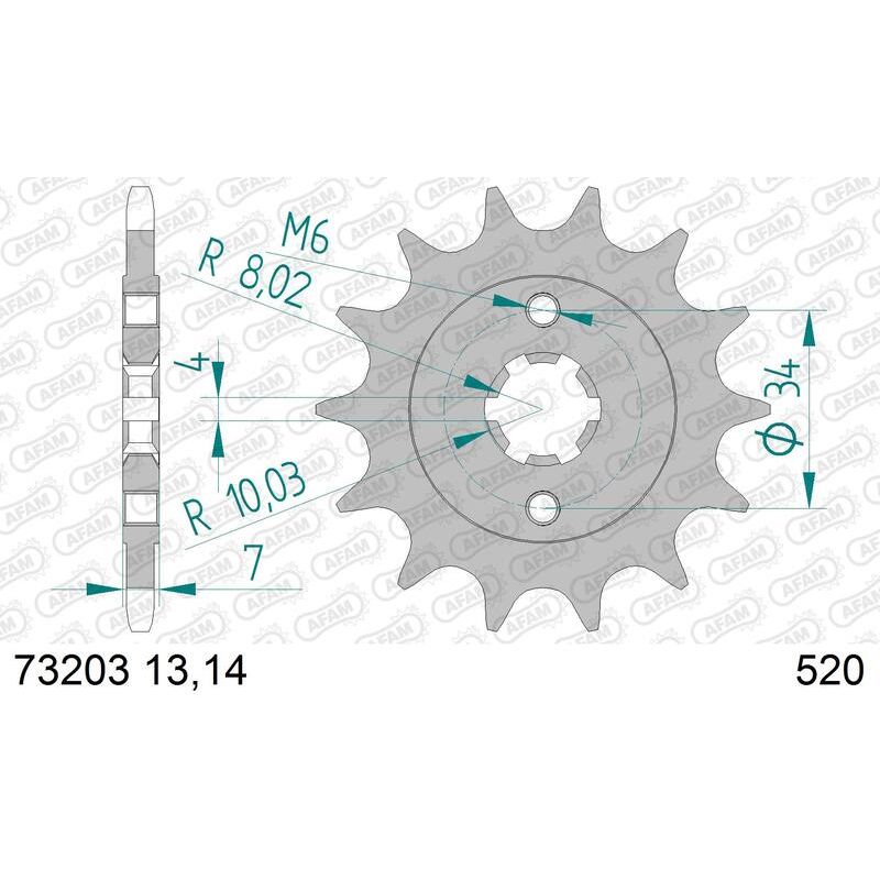 Pignon AFAM acier standard - 520
