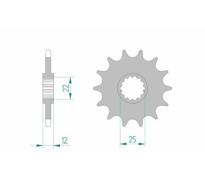 Pignon AFAM acier standard - 520