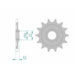 Pignon AFAM acier standard - 520